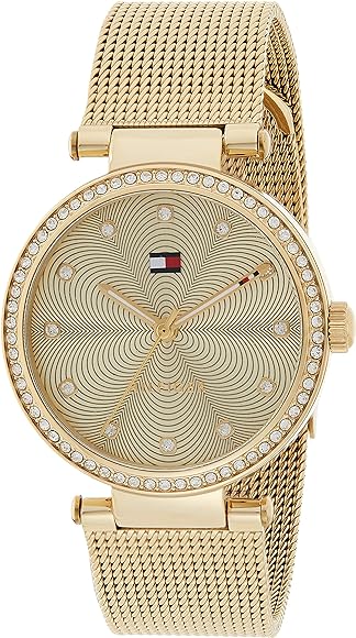 Tommy Hilfiger Lynn Quartz Gold Dial Gold Mesh Bracelet Watch For Women - 1781864