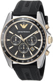 Emporio Armani Sigma Chronograph lack Dial Black Rubber Strap Watch For Men - AR80003