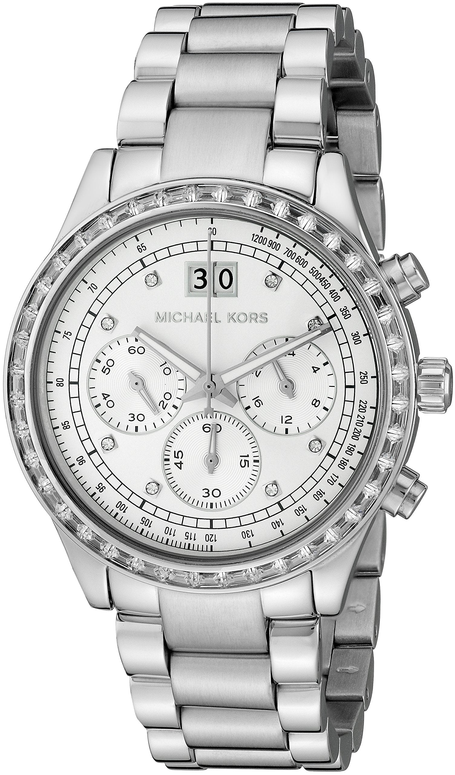 Michael Kors Brinkley Diamonds Silver Dial Silver Steel Strap Watch for Women - MK6186