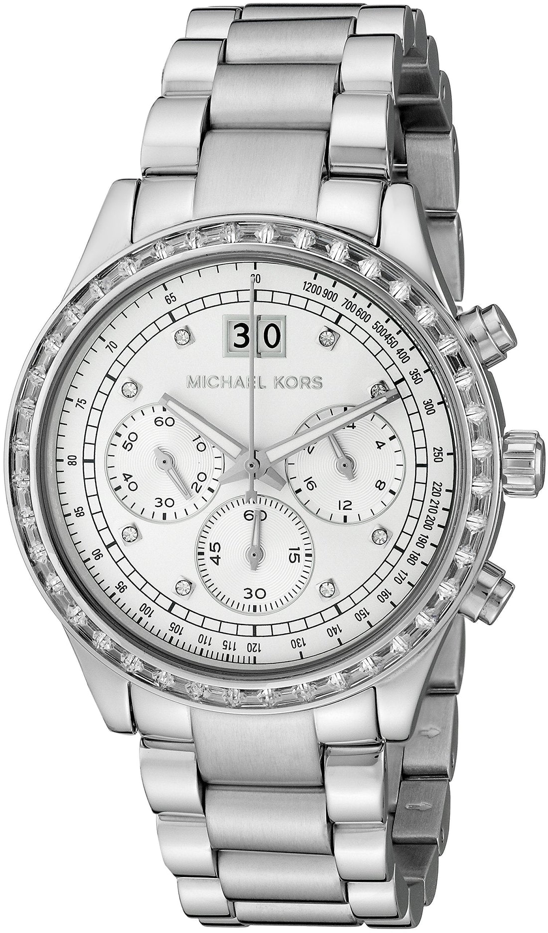 Michael Kors Brinkley Diamonds Silver Dial Silver Steel Strap Watch for Women - MK6186