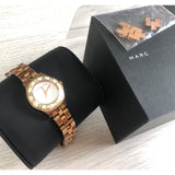 Marc Jacobs Blade White Dial Rose Gold Steel Strap Watch for Women - MBM3076