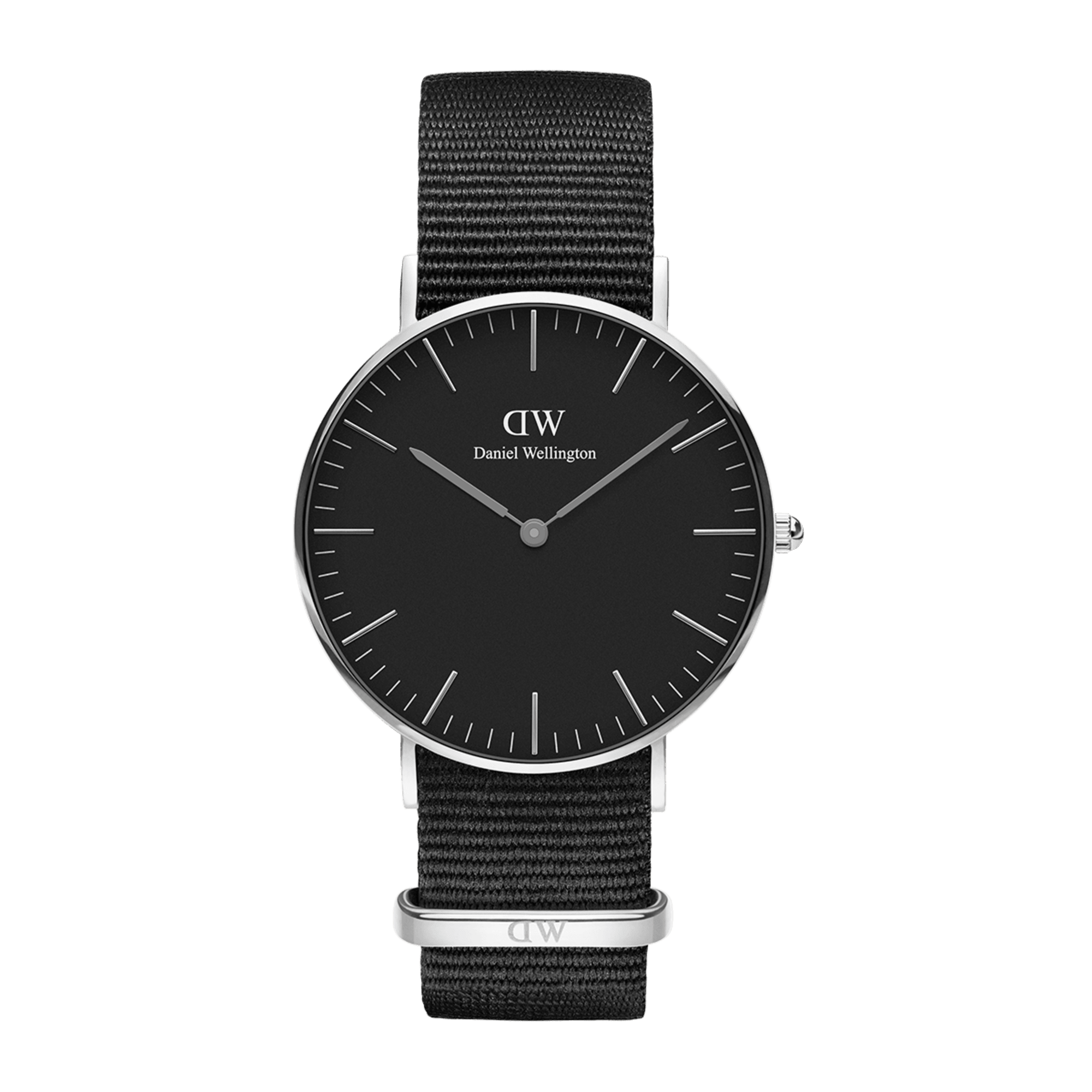 Daniel Wellington Classic Cornwall Black Dial Black Nylon Strap Watch For Women - DW00100149
