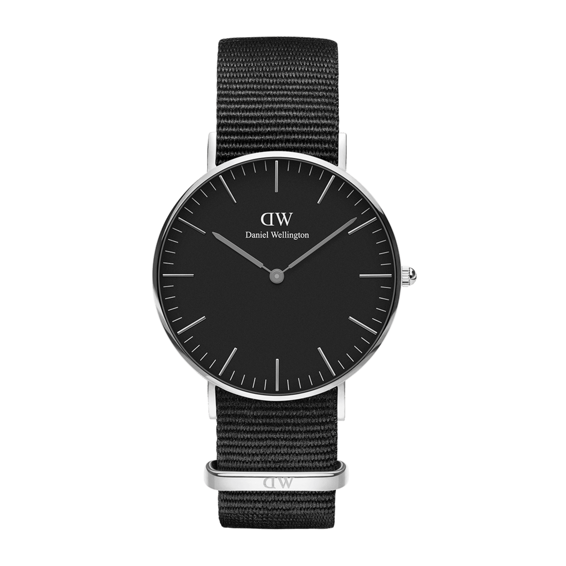 Daniel Wellington Classic Cornwall Black Dial Black Nylon Strap Watch For Women - DW00100149