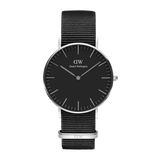 Daniel Wellington Classic Cornwall Black Dial Black Nylon Strap Watch For Women - DW00100149