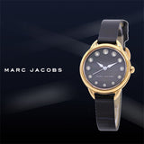 Marc Jacobs Betty Mother of Pearl Black Dial Black Leather Strap Watch for Women - MJ1513