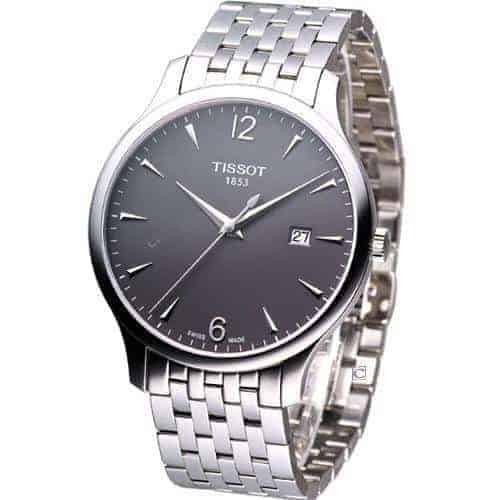 Tissot T Classic Tradition Grey Dial Silver Steel Strap Watch For Men - T063.610.11.067.00
