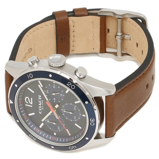 Coach Sullivan Sport Blue Dial Brown Leather Strap Watch for Men - 14606038