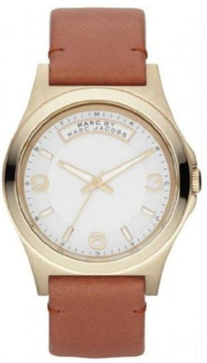 Marc Jacobs Baby Dave White Dial Brown Leather Strap Watch for Women - MBM1261