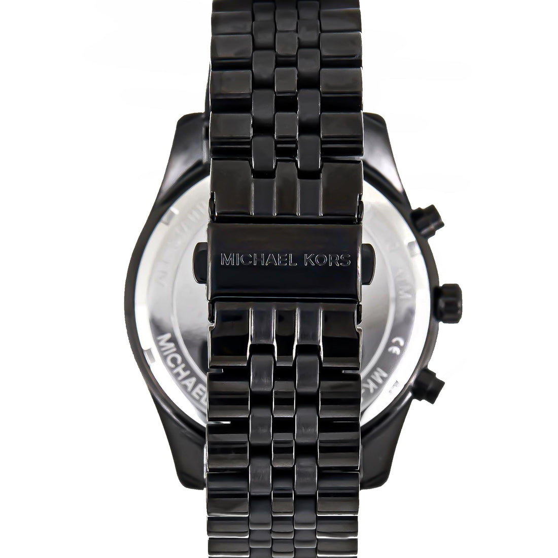 Michael Kors Lexington Chronograph Black Dial Black Steel Strap Watch for Men - MK8603