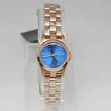 Marc Jacobs Henry Dinky Blue Dial Rose Gold Steel Strap Watch for Women - MBM3204
