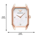 Emporio Armani Gioia Quartz Mother of Pearl Dial Black Leather Strap Watch For Women - AR11390