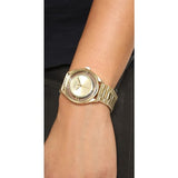 Marc Jacobs Marc Tether Transparent Gold Dial Gold Steel Strap Watch for Women - MBM3413
