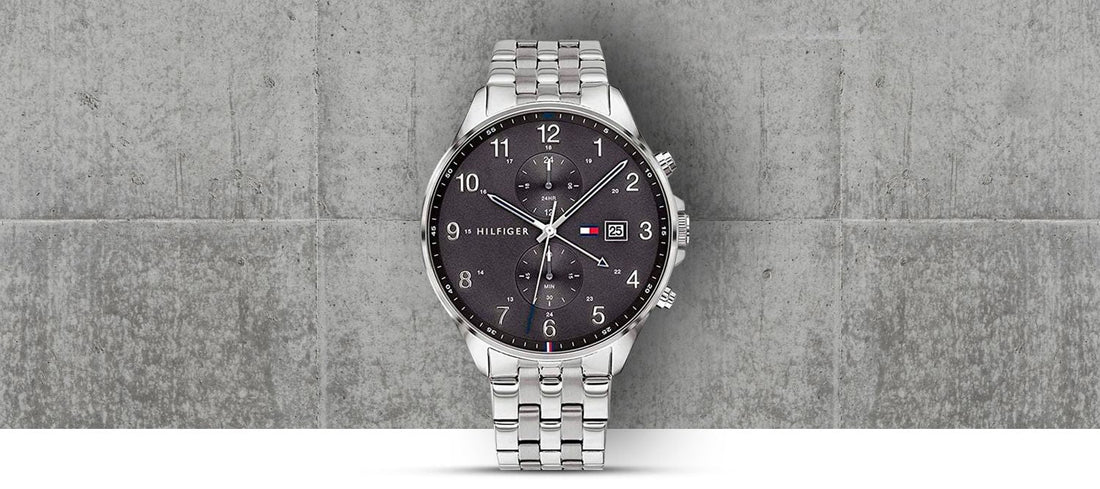 Tommy Hilfiger West Quartz Black Dial Silver Steel Strap Watch For Men - 1791707