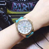 Guess Intrepid 2 Silver Dial Two Tone Rubber Strap Watch For Women - W0325L4