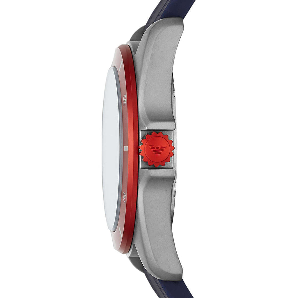 Emporio Armani Sigma Quartz Blue Dial Blue Silicone Strap Watch For Men - AR11217