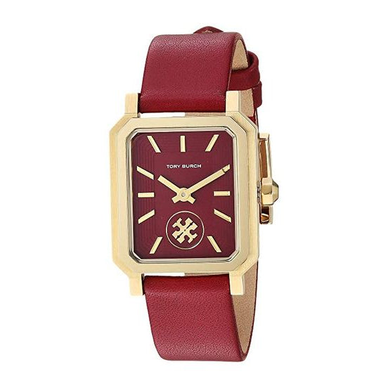 Tory Burch Robinson Quartz Red Dial Red Leather Strap Watch for Women - TBW1505
