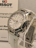 Tissot T Race Lady Chronograph White Dial White Rubber Strap Watch for Women - T048.217.17.017.00