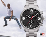 Tissot Chrono XL Black Dial Silver Steel Strap Watch For Men - T116.617.11.057.00