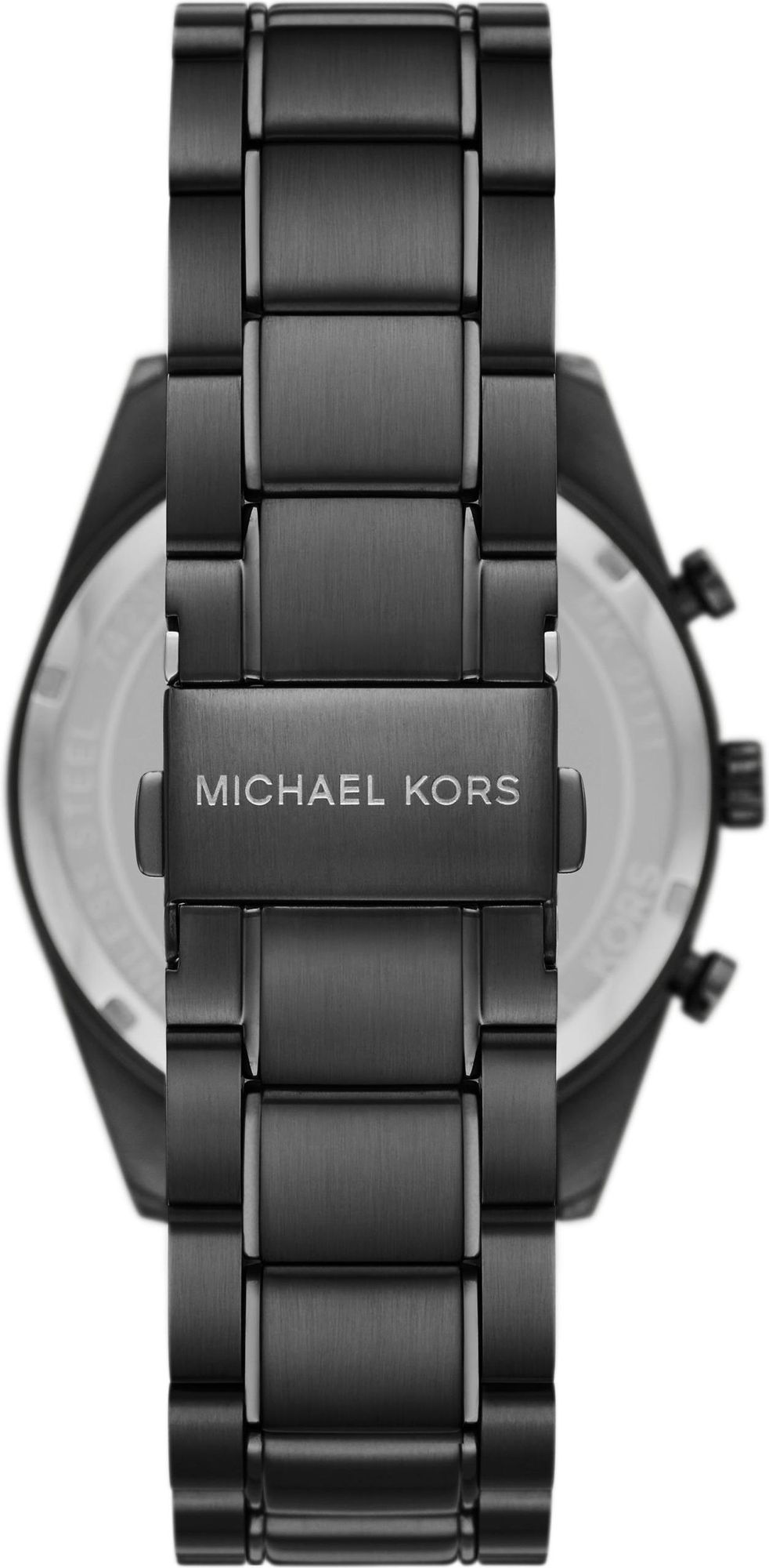 Michael Kors Warren Chronograph Black Dial Black Steel Strap Watch For Men - MK9113