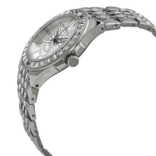 Bulova Phantom Crystal Silver Dial Silver Steel Strap Watch for Men - 96A236