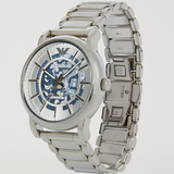 Emporio Armani Meccanico Automatic Silver Dial Silver Steel Strap Watch for Men - AR60006