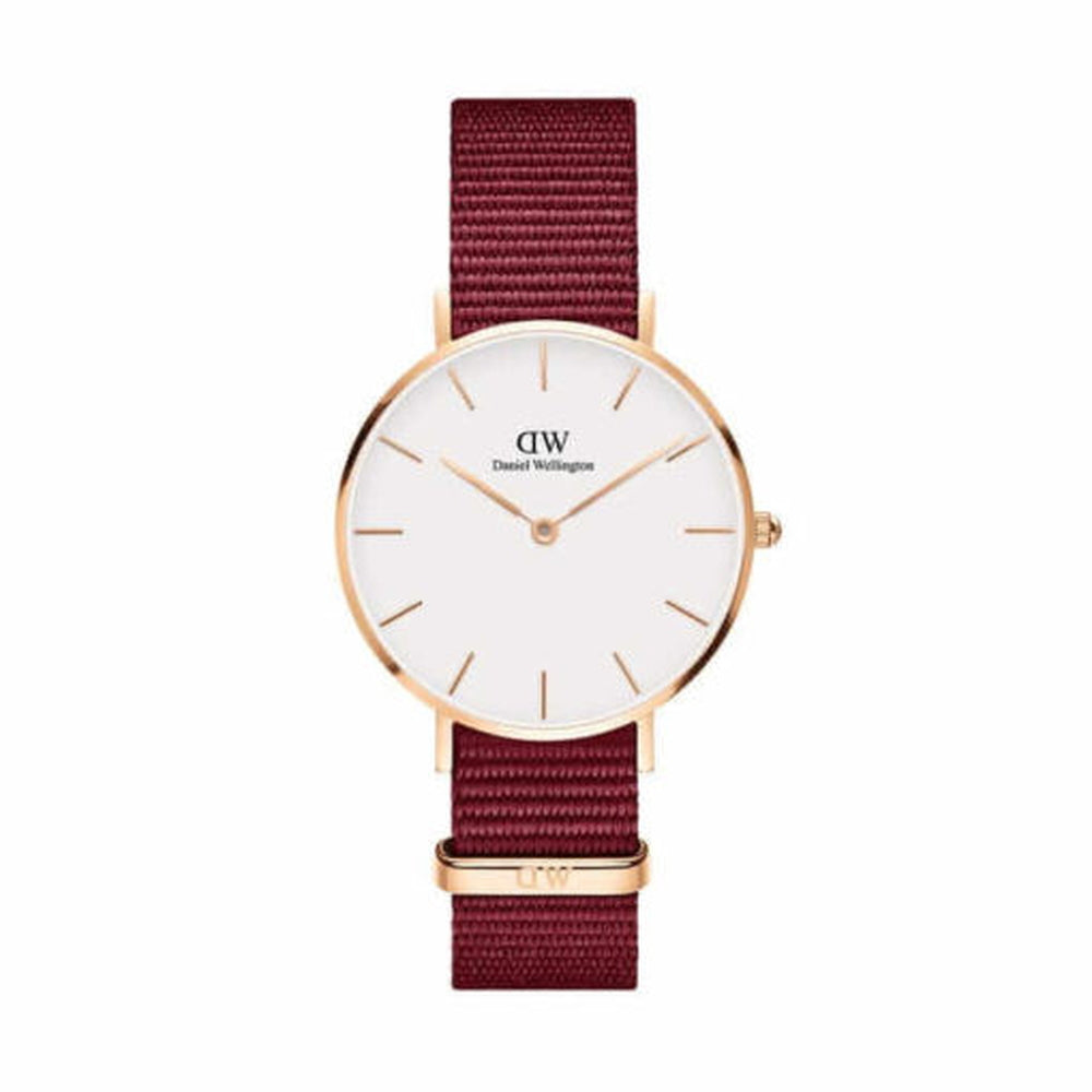Daniel Wellington Petite Roselyn White Dial Red Nylon Strap Watch For Women - DW00100291