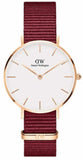 Daniel Wellington Petite Roselyn White Dial Red Nylon Strap Watch For Women - DW00100291