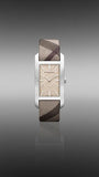 Burberry Nova Check Silver Dial Two Tone Leather Strap Watch For Women - BU9404