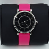 Marc Jacobs Roxy Black Dial Pink Leather Strap Watch for Women - MJ1535
