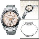 Seiko Presage Sharp Edged Series Automatic GMT Champagne Dial Silver Steel Strap Watch For Men - SPB273J1