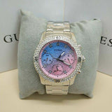Guess Confetti Multicolored Dial Silver Steel Strap Watch For Women - W0774L1