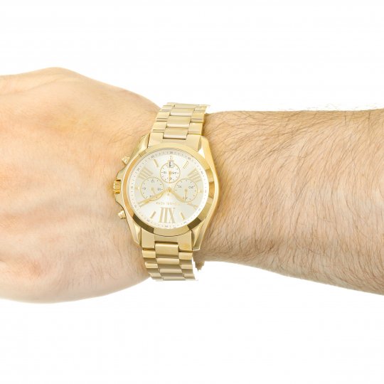 Michael Kors Bradshaw Gold Dial Gold Steel Strap Watch for Women - MK5605