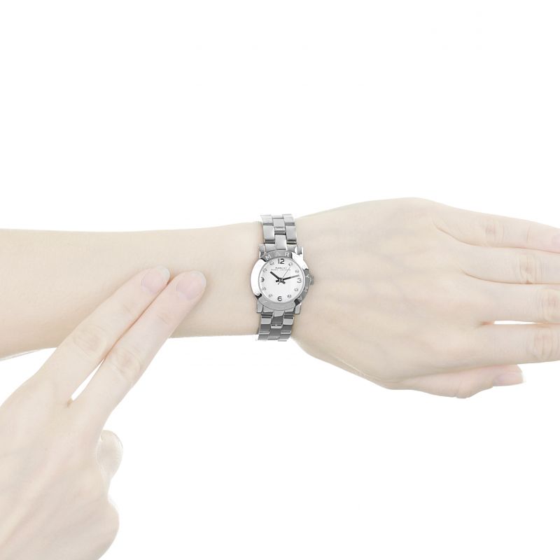 Marc Jacobs Mini Amy White Dial Silver Steel Strap Watch for Women - MBM3055