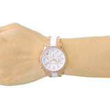 Michael Kors Ritz White Dial Two Tone Steel Strap Watch for Women - MK6324