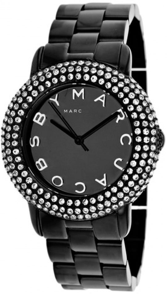 Marc Jacobs Marci Black Dial Black Steel Dial Strap Watch for Women - MBM3193