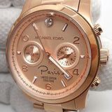 Michael Kors Paris Limited Edition Rose Gold Dial Steel Strap Watch for Women - MK5716
