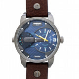 Diesel Mini Daddy Analog Blue Dial Brown Leather Strap Watch For Men - DZ7339