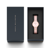 Daniel Wellington Petite Mother of Pearl Pink Dial Pink Nylon Strap Watch For Women - DW00100512