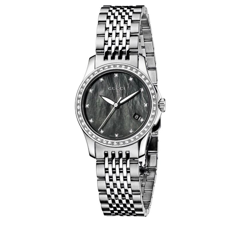 Gucci G Timeless Black Mother of Pearl Diamonds 38mm Watch For Women - YA126509