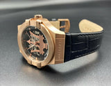 Maserati Potenza Automatic Rose Gold Dial Black Leather Strap Watch For Men - R8821108002