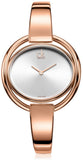 Calvin Klein Impetuos Silver Dial Rose Gold Steel Strap Watch for Women - K4F2N616