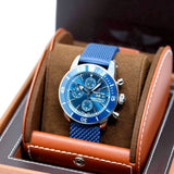 Breitling Superocean Heritage Chronograph 44 Blue Dial Blue Mesh Bracelet Watch for Men - A13313161C1S1
