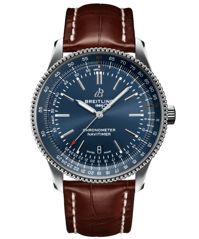 Breitling Navitimer 1 Automatic 41mm Blue Dial Brown Steel Strap Watch for Men - A17326161C1P1