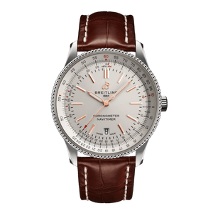 Breitling Navitimer 1 Automatic 41mm White Dial Brown Leather Strap Mens Watch - U17326241G1P2