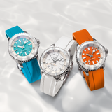 Breitling Superocean Automatic 36 Orange Dial Orange Rubber Strap Watch for Men - A17377211O1S1