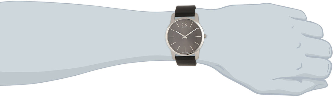 Calvin Klein City Black Dial Black Leather Strap Watch for Men - K2G21107
