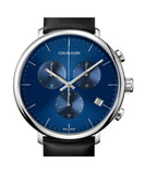 Calvin Klein High Noon Chronograph Blue Dial Black Leather Strap Watch for Men - K8M271CN