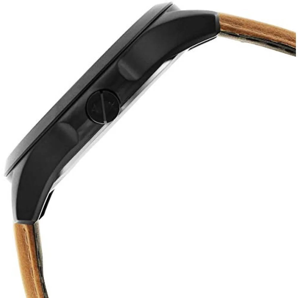 Armani Exchange Hampton Chronograph Green Dial Brown Leather Strap Watch For Men - AX2412