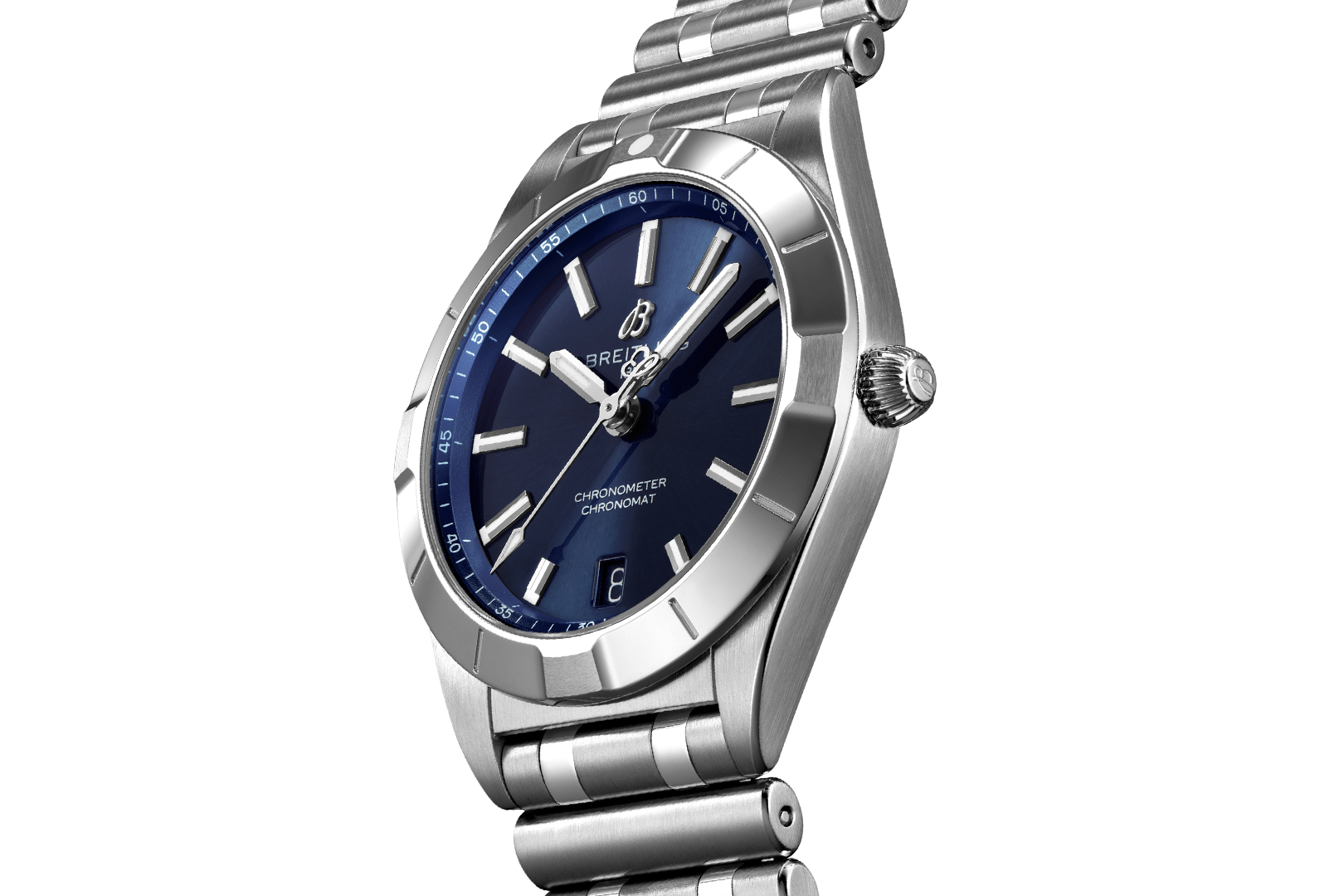 Breitling Chronomat 32 Blue Dial Silver Steel Strap Watch for Women - A77310101C1A1