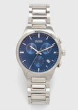 Hugo Boss Dapper Chronograph Blue Dial Silver Steel Strap Watch For Men - 1513927